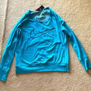 Nike DRI FIT teal long sleeve sweater activewear